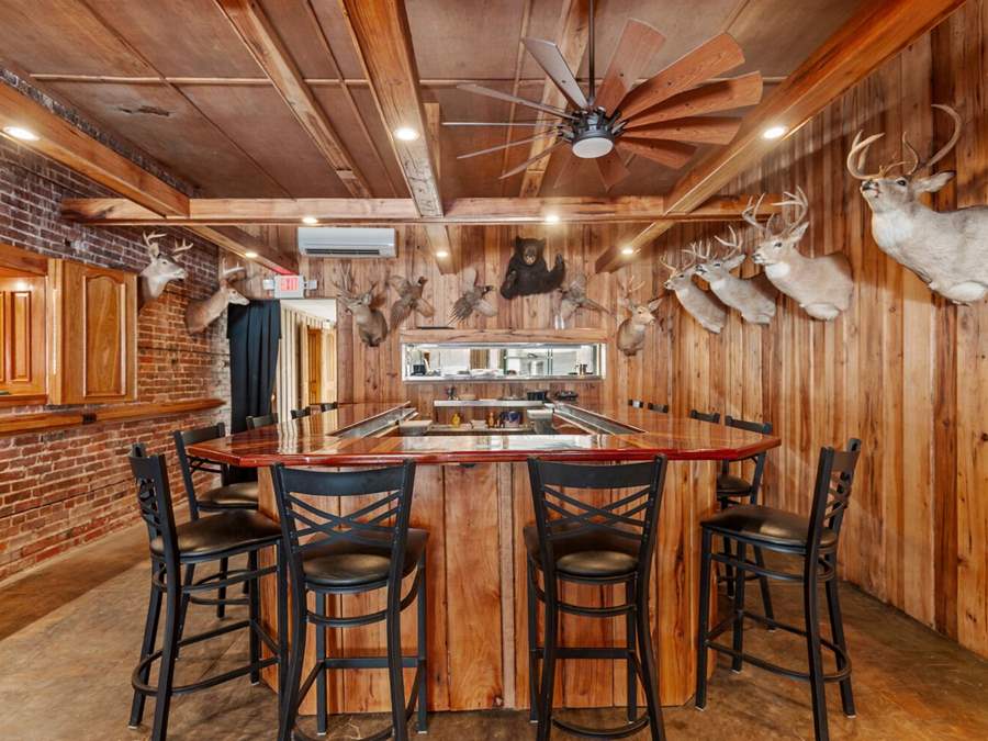 Surf & Turf Bar with 12 bar height seats