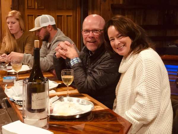 Loyal customers, Susan and Leck, enjoying their dinner at the Oyster Bar