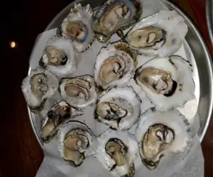 FRESH FARM RAISED OYSTERS steamed and shucked right in front of you at our oyster bar!